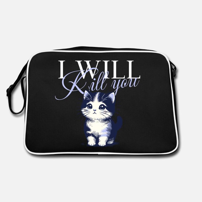 I will kill you cat - Retro Tasche - Schwarz/Weiß