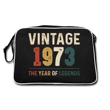 51 Years Old Vintage 1973 51th Birthday Gifts - Retro Bag - black/white - Back