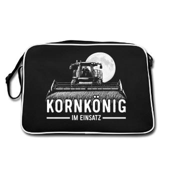 Kornkönig Agriculture Combine Harvester T-Shirt - Retro Bag - black/white - Back