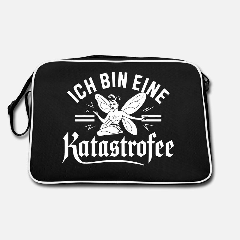 Ich bin eine Katastrophe - Retro Bag - black/white