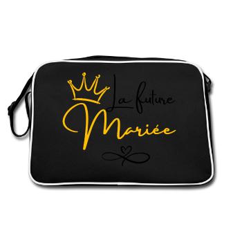 Bride-to-be Crown - Bride Gift - Retro Bag - black/white - Back