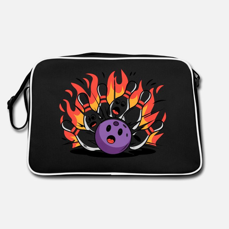 Bowling zerstört Bowling Bowling - Retro Tasche - Schwarz/Weiß