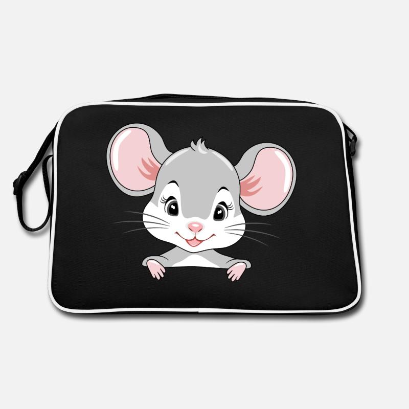 Mignon bébé souris qui regarde Sac Retro