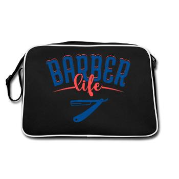 Barber Life Barbershop Barbe Coupe de cheveux - Sac Retro - noir/blanc - Dos