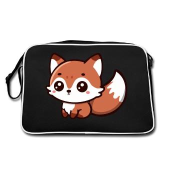 Fluffy Delight : Charme Chibi Fox - Sac Retro - noir/blanc - Dos