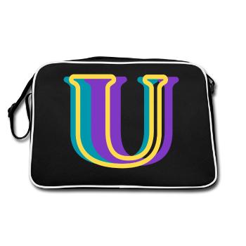 Multicolored letter u - Retro Bag - black/white - Back