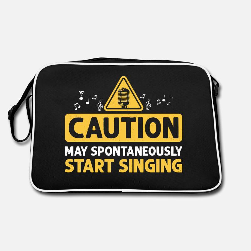 Caution May Spontaneously Start Singing Singer Kar Retro Bag