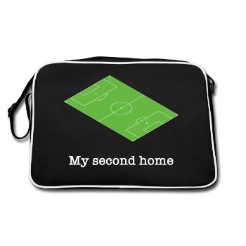 Football Square Green Funny Saying - Retro Bag - black/white - Back