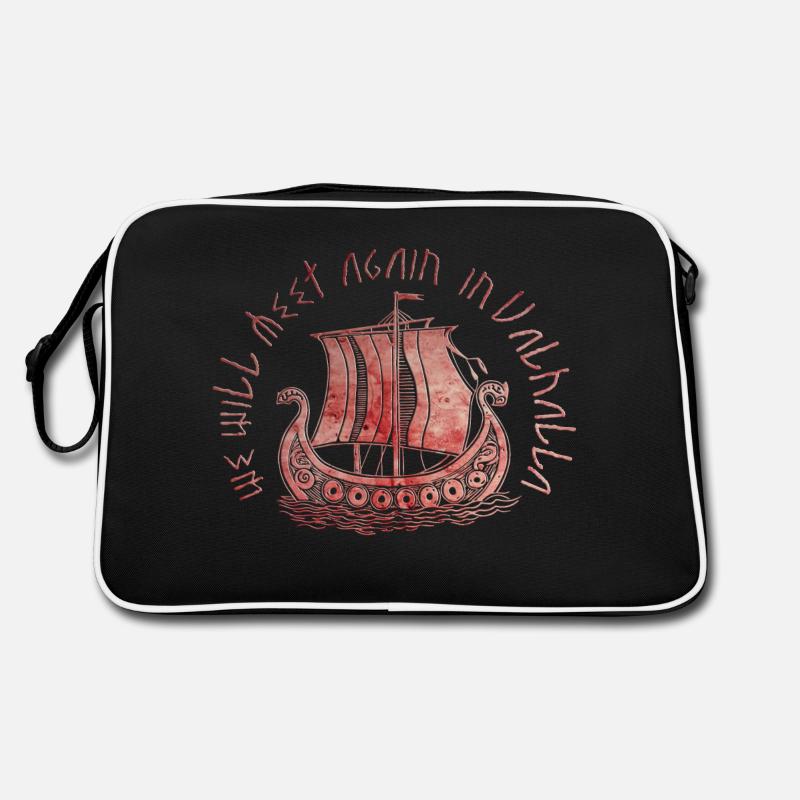Wikingerboot See you in Valhalla 2 Retro Tasche