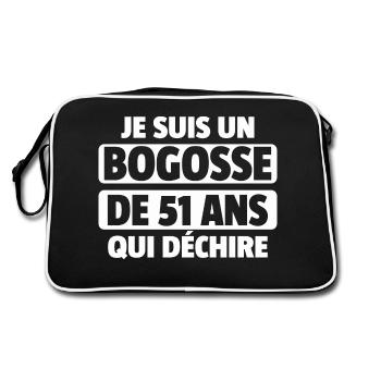 homme de 51 ans / cadeau 51 ans / t-shirt 51 ans - Sac Retro - noir/blanc - Dos