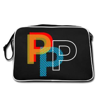 Letter P - Retro Bag - black/white - Back
