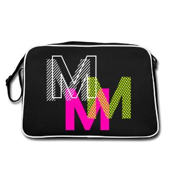 M Letter - Retro Bag - black/white - Back