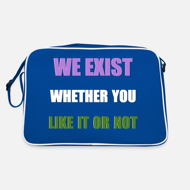 We Exist - Genderqueer Flag Retro Bag