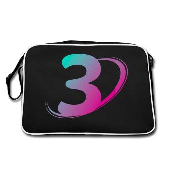 Numéro 3 multicolore - Sac Retro - noir/blanc - Dos