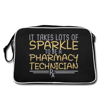 Pharmacy technician Apotheke | Sparkle PTA - Retro Tasche - Schwarz/Weiß - Hinten