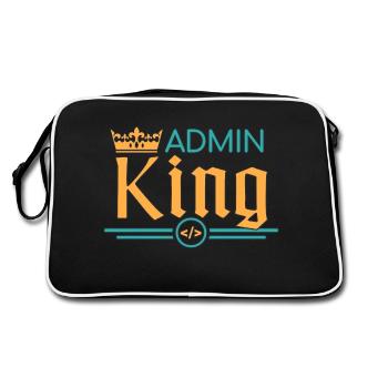 Admin King Administrator - Retro Tasche - Schwarz/Weiß - Hinten