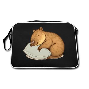 Capybara endormi mignon - Sac Retro - noir/blanc - Dos