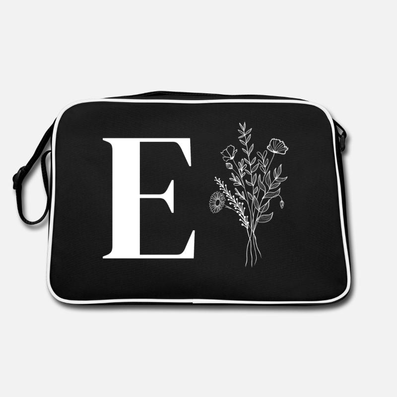 Lette e fleurs minimalistes Sac Retro