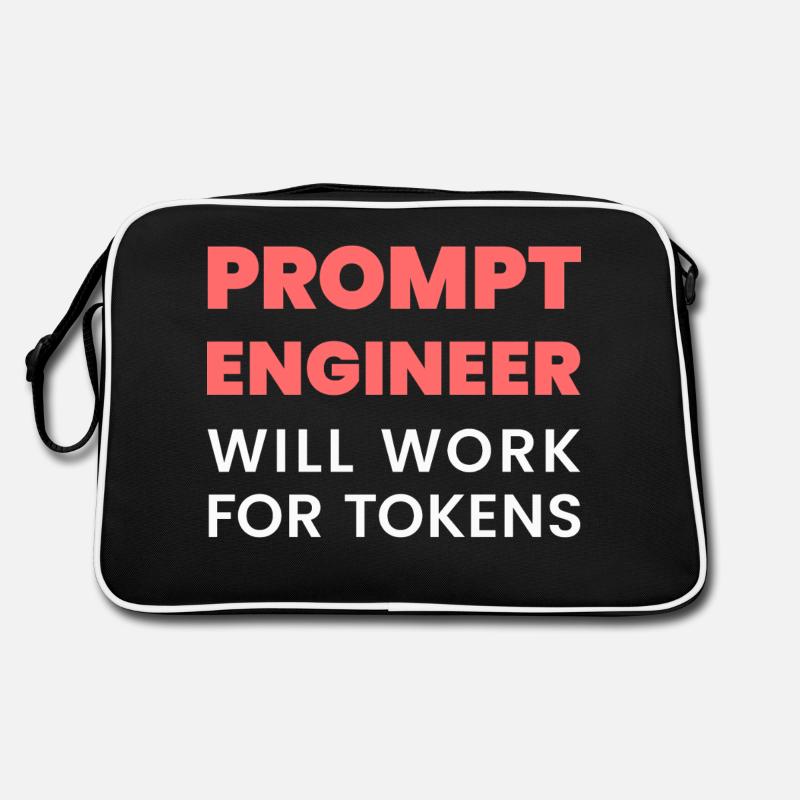 Prompt Engineer Will Work for Tokens Funny Men K Retro Bag