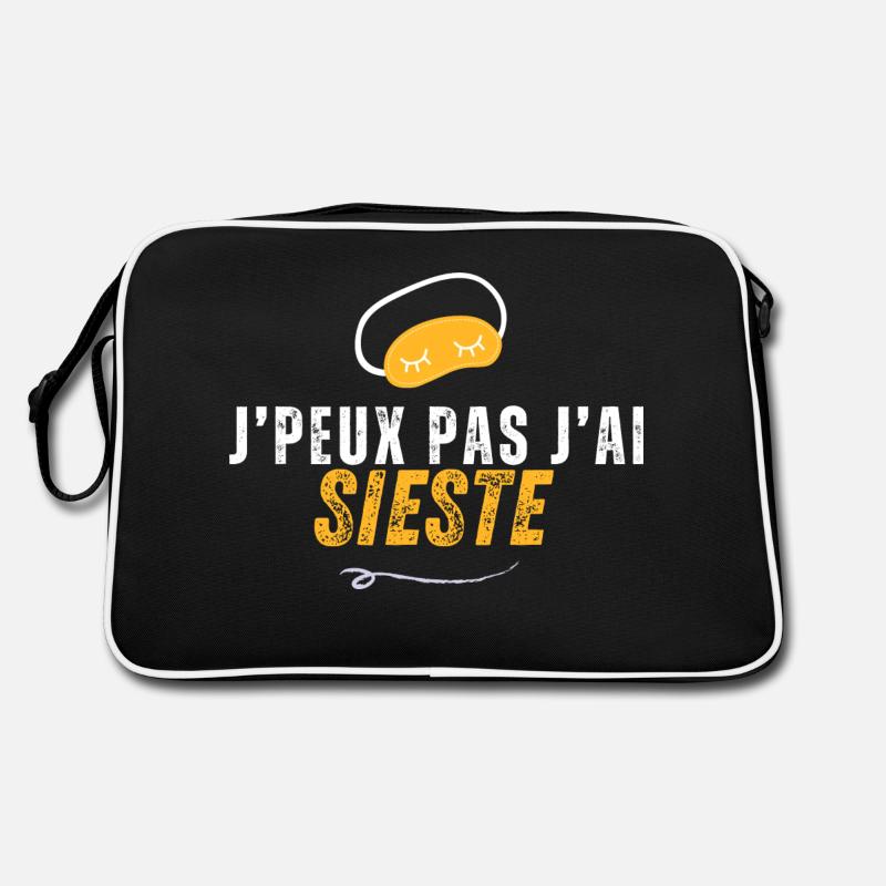 J'peux pas j'ai sieste - Sac Retro - noir/blanc