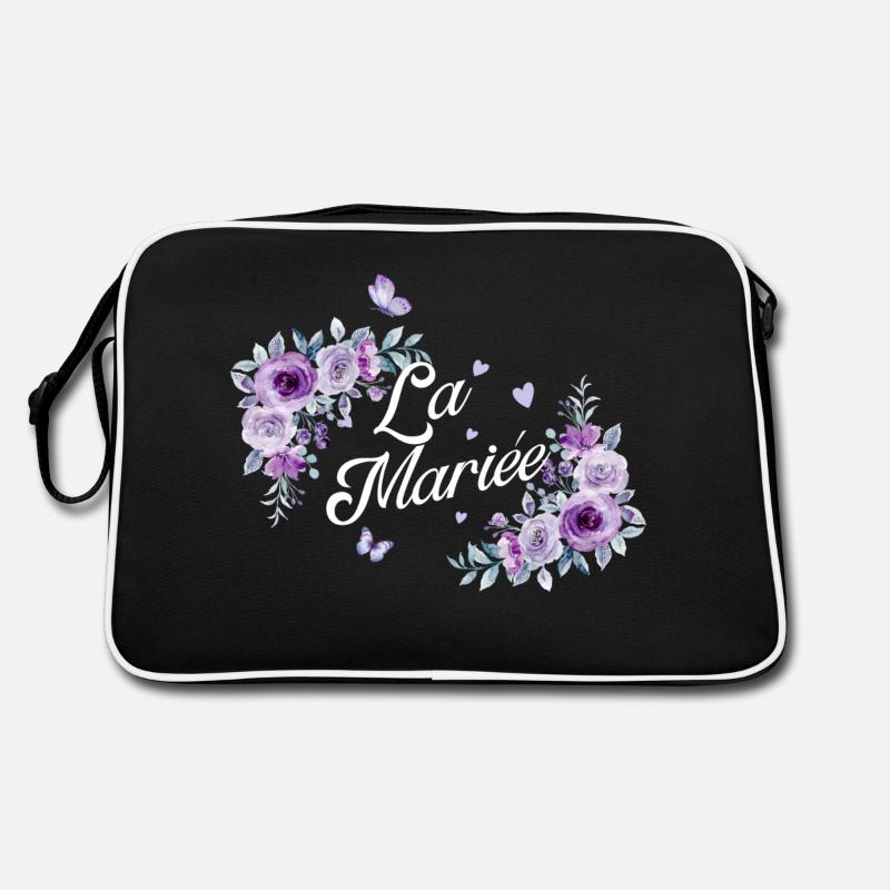 Die lila Blumenbraut Retro Tasche