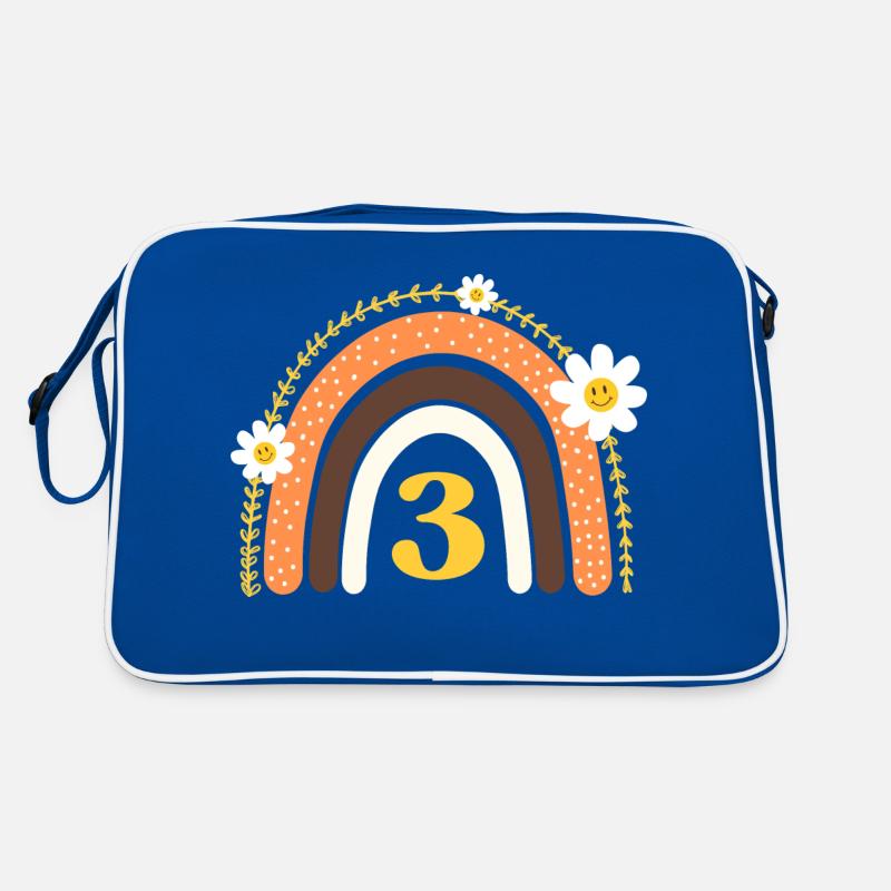 3. Geburtstag Gelber Regenbogen Retro Tasche