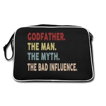 Godfather The Man The Myth The Bad Influence - Retro Tasche - Schwarz/Weiß - Hinten