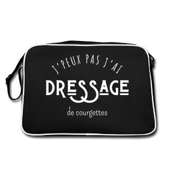 I can't I trained zucchini - humor - Retro Bag - black/white - Back