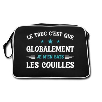 Le truc c'est que je m'en bats les couilles - Sac Retro - noir/blanc - Dos