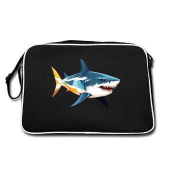 Art vectoriel de requin avec illustration aux couleurs vives - Sac Retro - noir/blanc - Dos