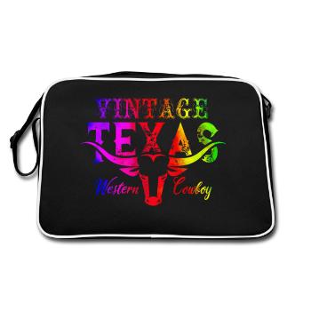 Texas, États-Unis, Amérique, Voyage, États-Unis, Symbole, Houston - Sac Retro - noir/blanc - Dos