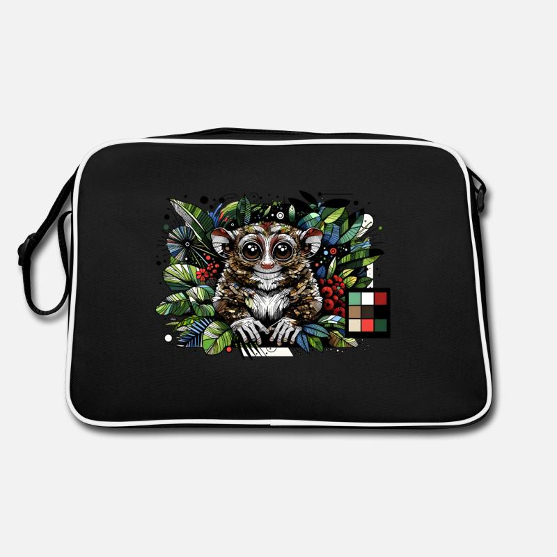 Tarsier - Retro Tasche - Schwarz/Weiß