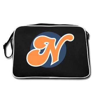 Lettre n orange sport - Sac Retro - noir/blanc - Dos