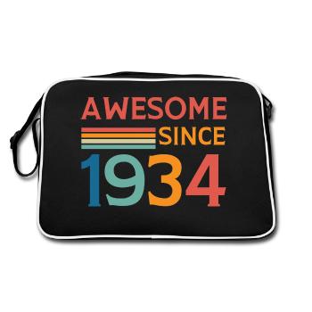 Awesome since 1934 - Sac Retro - noir/blanc - Dos