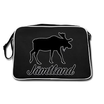 Jämtland Elch Sverige Nordschweden Schweden - Retro Tasche - Schwarz/Weiß - Hinten