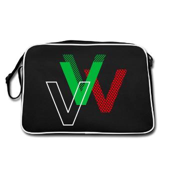 Letter V - Retro Bag - black/white - Back