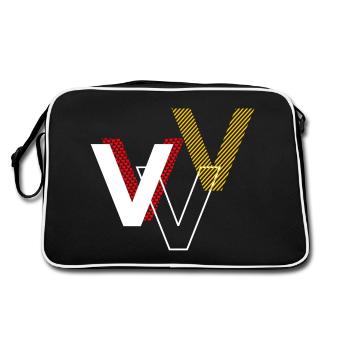 V v v - Retro Bag - black/white - Back