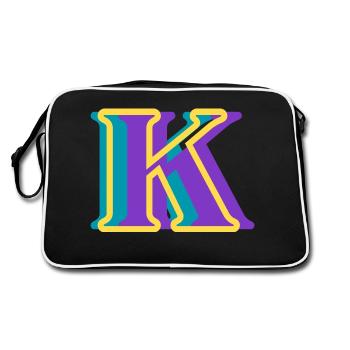 Multicolored letter k - Retro Bag - black/white - Back