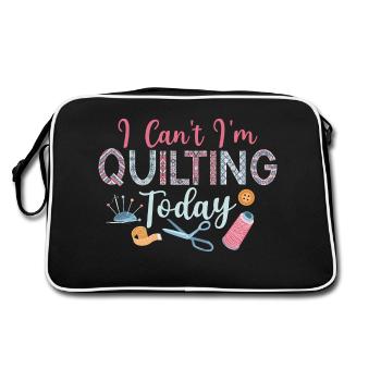 I Can't I'm Quilting Today Sewing Quilter - Retro Bag - black/white - Back