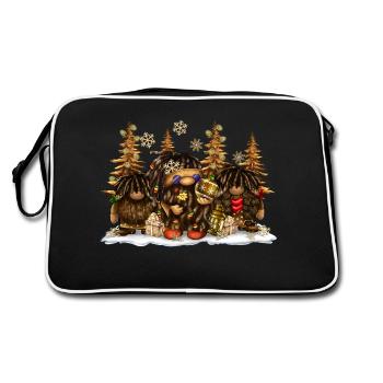 Afro Gnome Christmas - Retro Bag - black/white - Back