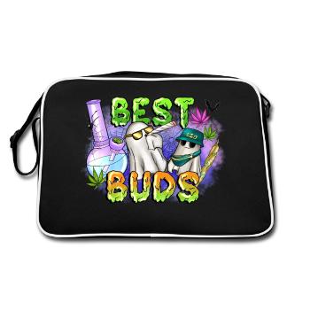Die besten Knospen - Retro Tasche - Schwarz/Weiß - Hinten