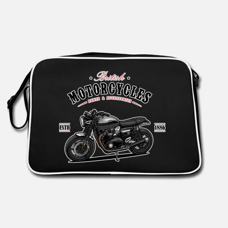 Modern Classic // Custom // Motorrad - Retro Tasche - Schwarz/Weiß