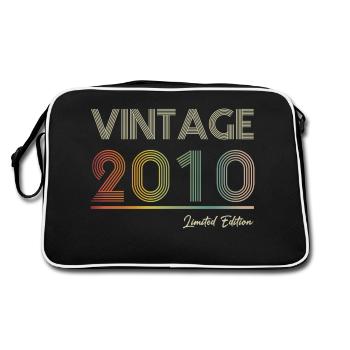 Vintage 2010 14 Year Old 14th Birthday Gift - Retro Bag - black/white - Back