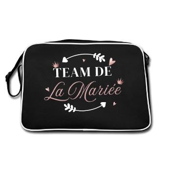 Pink Arrow Brautteam - Retro Tasche - Schwarz/Weiß - Hinten