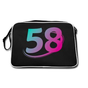 Number 58 multicolor - Retro Bag - black/white - Back