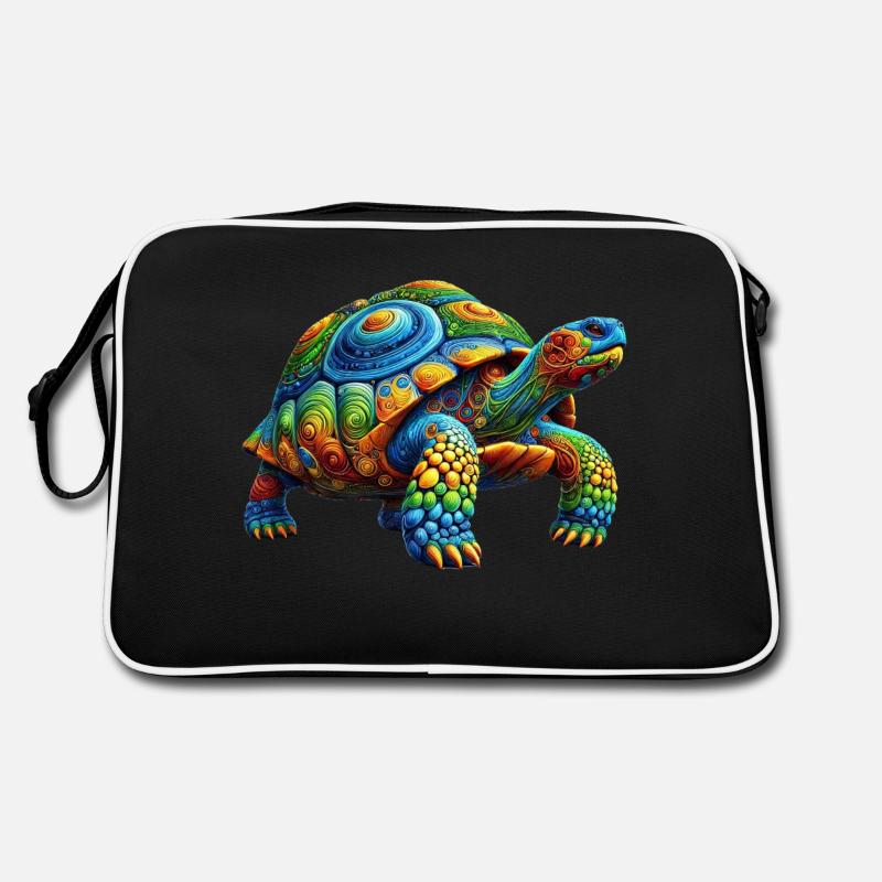 Tortue arc-en-ciel colorée Sac Retro