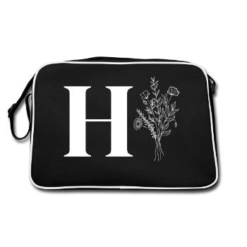 Minimalist flowers - Retro Bag - black/white - Back