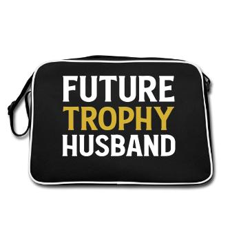 Future Trophy Husband Funny Husband To Be - Retro Tasche - Schwarz/Weiß - Hinten