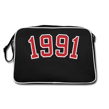 Année de naissance sport 1991 - Sac Retro - noir/blanc - Dos