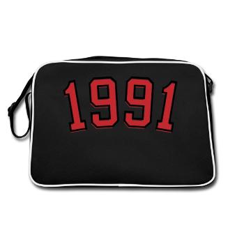 Année de naissance sport 1991 - Sac Retro - noir/blanc - Dos